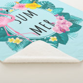 Floral Flamingo Summer Bliss Sherpadecke (3/4)