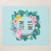Floral Flamingo Summer Bliss Sherpadecke (Vorderseite (Horizontal))