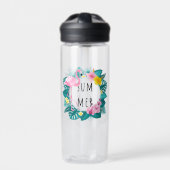 Floral Flamingo Summer Bliss Trinkflasche (Vorderseite)