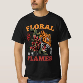 Floral Flammen Grafischer T - Shirt