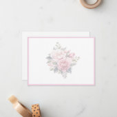 Floral Flat Note Card Mitteilungskarte (Vorderseite/Rückseite Beispiel)