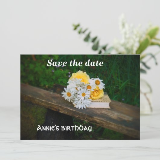 Floral-Flat-Save the Date-Karte Save The Date (Stehend Vorderseite)