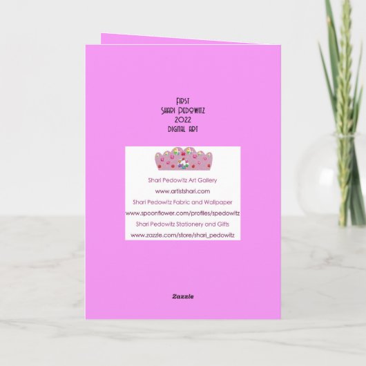 Floral Fledermausmitzvah מָ גֵ ן דָ ד וִ Karte (Rückseite)