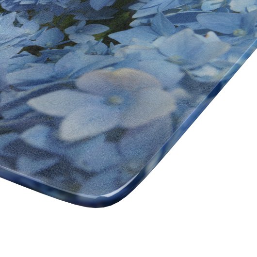 Floral fleur – Flowers – Blumen – blue – blau Schneidebrett (Ecke)