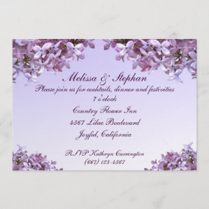 Floral Flieder Blumen Hochzeitsempfang Einladung
