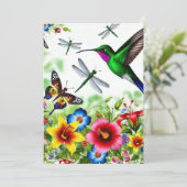 Floral Flight Symphony Dankeskarte (Stehend Vorderseite)