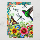 Floral Flight Symphony Dankeskarte (Vorne/Hinten)