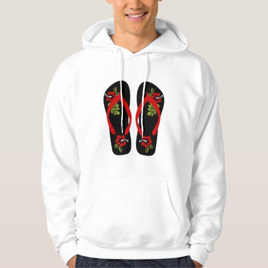 Floral Flip Flops Mens Hoodie (Vorderseite)