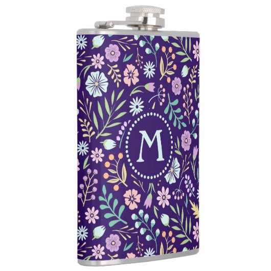 Floral floral Boho Muster Flask Flachmann (Rechts)