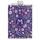 Floral floral Boho Muster Flask Flachmann (Vorderseite)