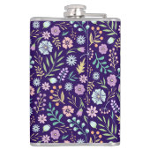 Floral floral Boho Muster Flask Flachmann (Rückseite)