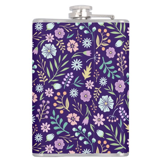Floral floral Boho Muster Flask Flachmann (Rückseite)