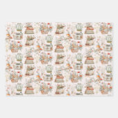 Floral floral buchstäbliche Kernarchitektur Geschenkpapier Set (Vorderseite)