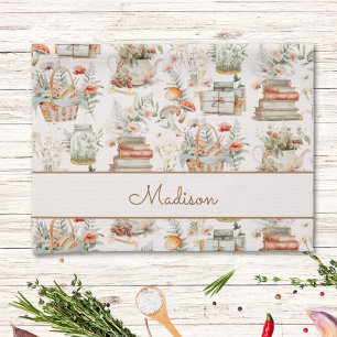 Floral floral buchstäbliche Kernarchitektur Geschirrtuch