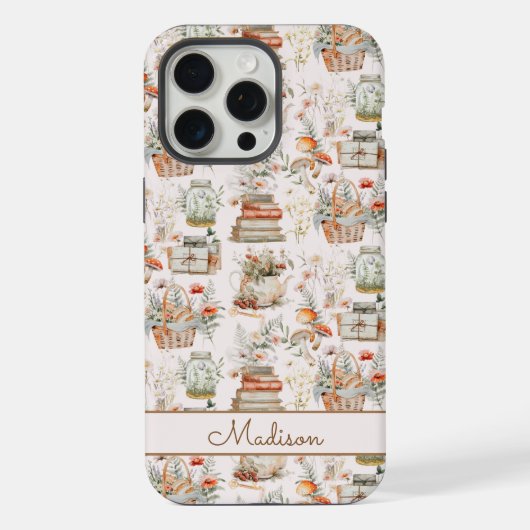 Floral florales Muster der buchstäblichen Kernstru iPhone Hülle (Rückseite)