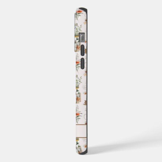 Floral florales Muster der buchstäblichen Kernstru iPhone Hülle (Linke Seite)