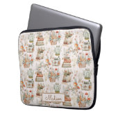 Floral florales Muster der buchstäblichen Kernstru Laptopschutzhülle (Vorderseite Links)