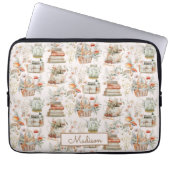 Floral florales Muster der buchstäblichen Kernstru Laptopschutzhülle (Vorderseite)