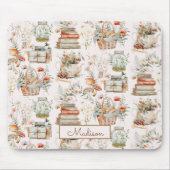 Floral florales Muster der buchstäblichen Kernstru Mousepad (Vorne)