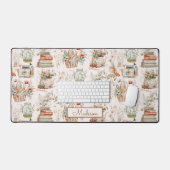 Floral florales Muster der buchstäblichen Kernstru Schreibtischunterlage (Tastatur & Maus)