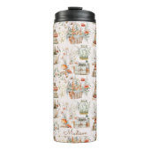 Floral florales Muster der buchstäblichen Kernstru Thermosbecher (Vorderseite)