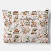 Floral florales Muster der buchstäblichen Kernstru Zubehörtasche (Rückseite)