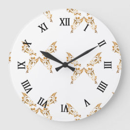 Floral flourish butterflies große wanduhr