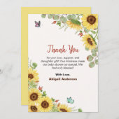 Floral Flower Baby Shower Thank You Flat Cards Dankeskarte (Vorne/Hinten)