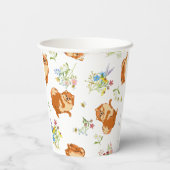 Floral Fluffy Dog Paper Cup Pappbecher (Rückseite)