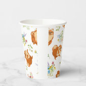 Floral Fluffy Dog Paper Cup Pappbecher (Links)