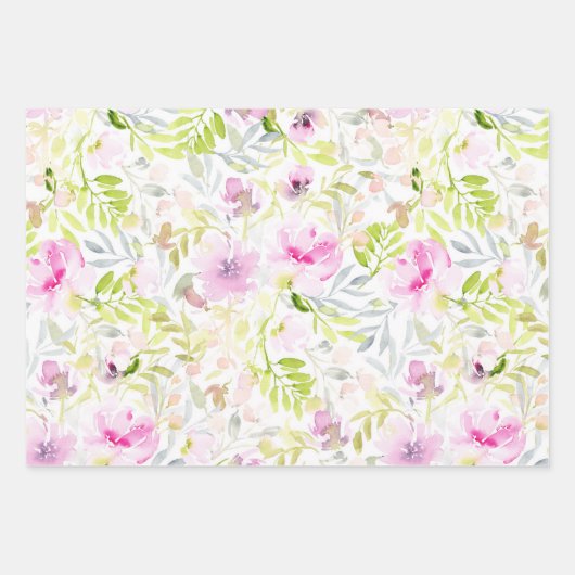 Floral Foliage Geschenkpapier Set (Vorderseite 3)