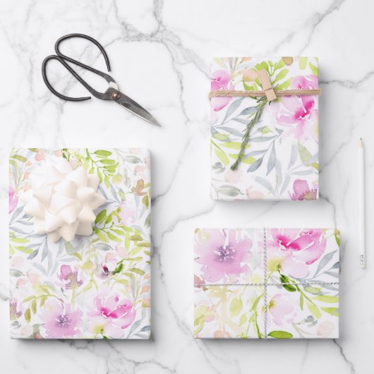 Floral Foliage Geschenkpapier Set (Vorderseite)