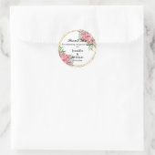 Floral Foliage Vielen Dank für Ihr Hochzeitgeschäf Runder Aufkleber (Tasche)
