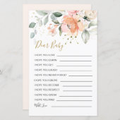 Floral Foliage Wünsche für Baby Game Paper Sheet (Vorne/Hinten)