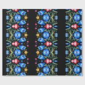 Floral Folk Art Modern Geschenkpapier (Flach)