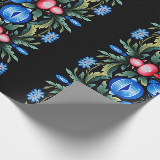 Floral Folk Art Modern Geschenkpapier (Ecke)