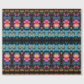 Floral Folk Art Modern Geschenkpapier (Flach)