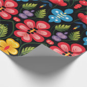 Floral Folk Art Modern Geschenkpapier (Ecke)