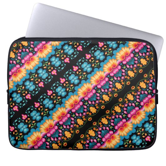 Floral Folk Art Modern Laptopschutzhülle (Vorderseite)