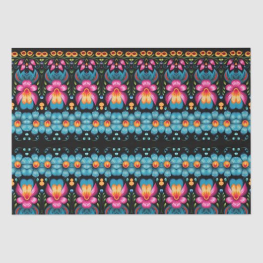 Floral Folk Art Modern Seidenpapier (Vorderseite)