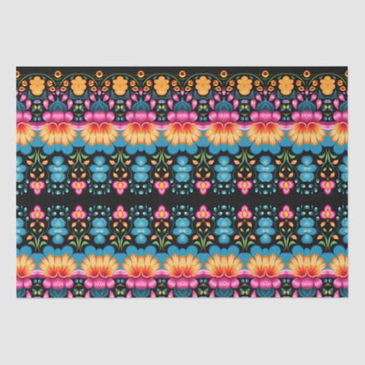 Floral Folk Art Modern Seidenpapier (Vorderseite)