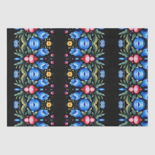 Floral Folk Art Modern Seidenpapier (Vorderseite)
