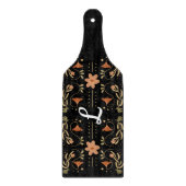 Floral Folk Art Monogram Charcuterie Schneidebrett (Vorderseite)