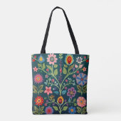 Floral Folk Art Motif Tasche (Rückseite)