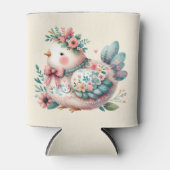 Floral Folk Bird mit Pastel Boho Charm Dosenkühler (Vorderseite)