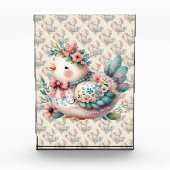 Floral Folk Bird mit Pastel Boho Charm Fotoblock (Vorderseite)