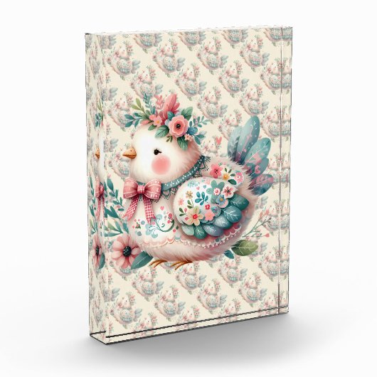 Floral Folk Bird mit Pastel Boho Charm Fotoblock (Links)