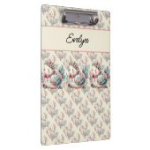 Floral Folk Bird mit Pastel Boho Charm Klemmbrett (Rechts)