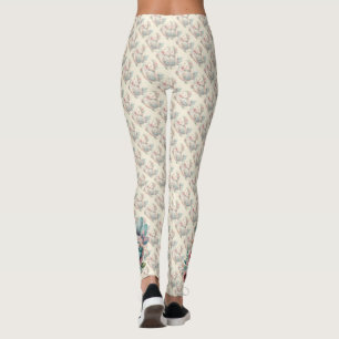 Floral Folk Bird mit Pastel Boho Charm Leggings