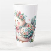 Floral Folk Bird mit Pastel Boho Charm Milchtasse (Vorderseite)
